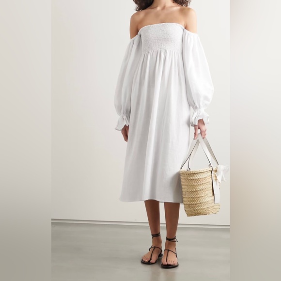 Sleeper Dresses & Skirts - SLEEPER Atlanta Linen Midi Dress in white size XS
